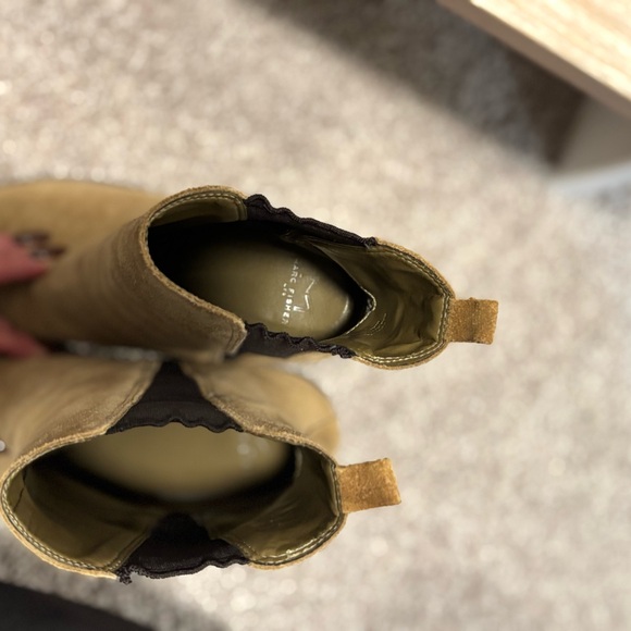 Marc Fisher Camel Suede Heeled Boots - Picture 7 of 11